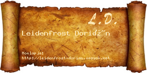 Leidenfrost Dorián névjegykártya